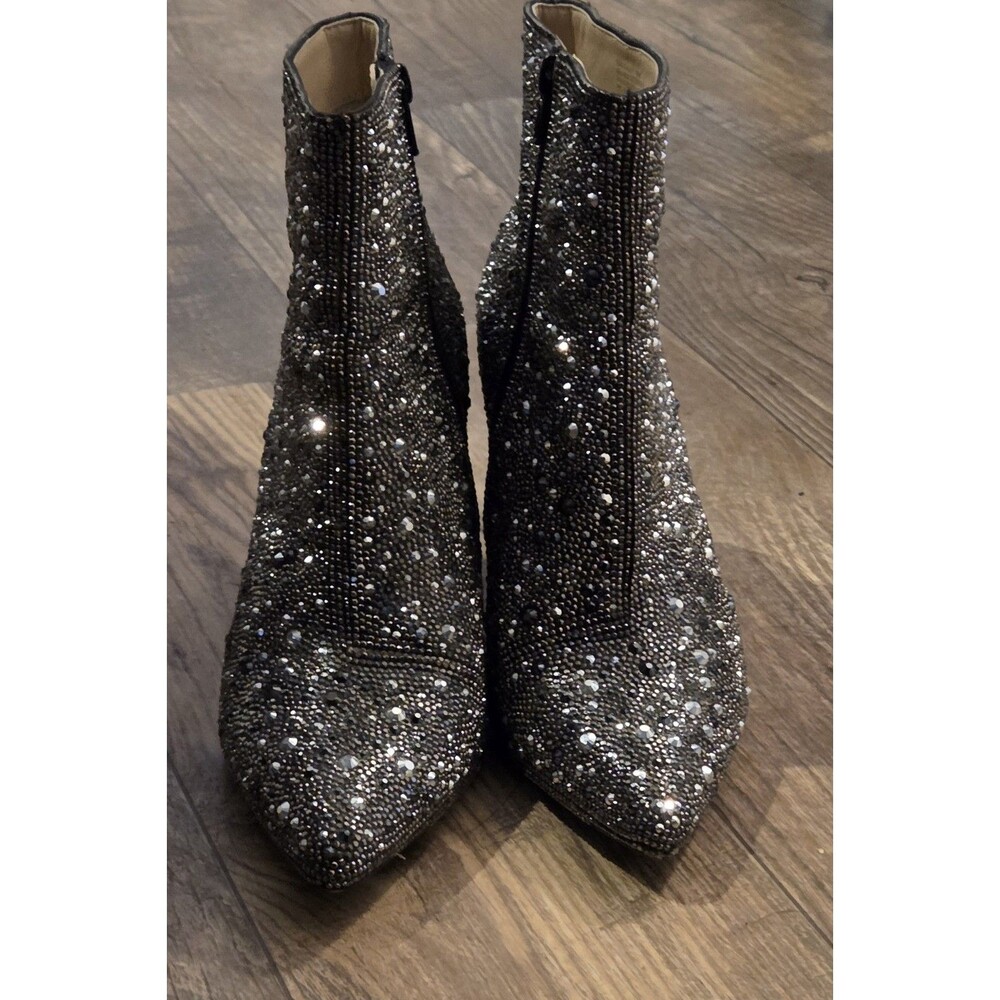 Betsey Johnson Cady Crystal Pavé Booties block heel booties - Size 8 - Picture 15 of 16